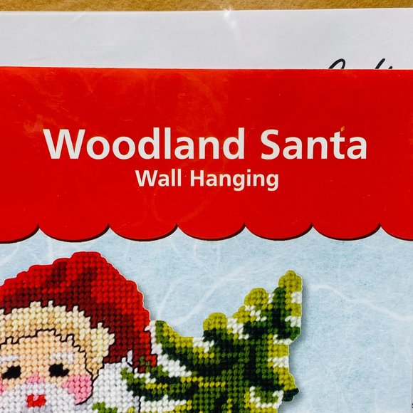 Woodland Santa Plastic Canvas Wall Hanging Kit - New - Picture 3 of 5
